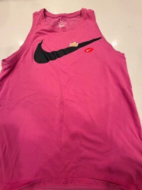 Nike Women's Bright Pink Tank with Black Swoosh